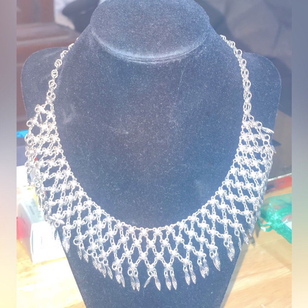 Antique vintage middle east bib necklace